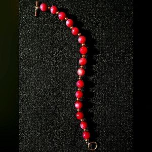 Natural  Genuine Ruby Beaded Bracelet